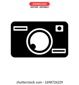 camera icon or logo isolated sign symbol vector illustration - high quality black style vector icons
