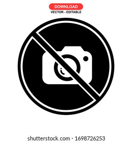 icono de cámara o logotipo símbolo de signo aislado ilustración vectorial - iconos vectoriales de estilo negro de alta calidad
