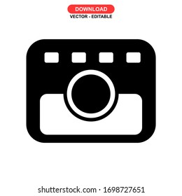 camera icon or logo isolated sign symbol vector illustration - high quality black style vector icons
