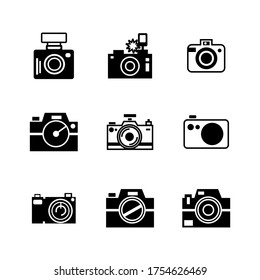 icono de cámara o logotipo símbolo de signo aislado ilustración vector - Colección de iconos vectoriales de estilo negro de alta calidad
