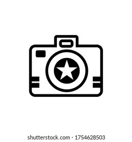 icono de cámara o logotipo símbolo de signo aislado ilustración vectorial - iconos vectoriales de estilo negro de alta calidad
