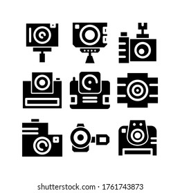 Kamerasymbol oder Logo einzeln auf Zeichen, Vektorgrafik - Sammlung hochwertiger Vektorsymbole in schwarzem Stil
