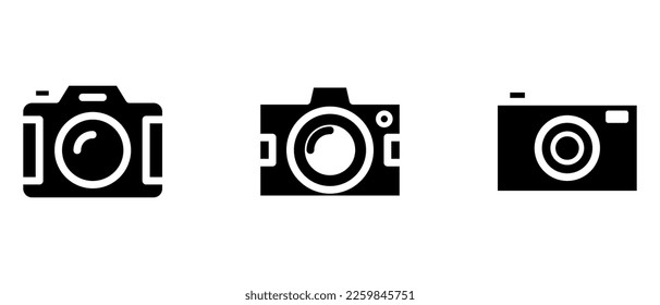 icono de cámara o logotipo símbolo de signo aislado ilustración vectorial - iconos vectoriales de estilo negro de alta calidad