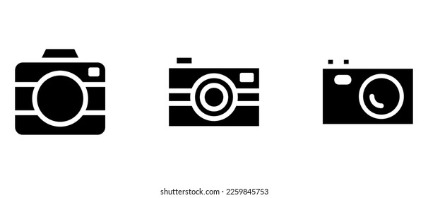 Kamerasymbol oder Logo einzeln auf Zeichen, Vektorgrafik - hochwertige Vektorsymbole in schwarzem Stil
