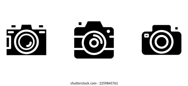 icono de cámara o logotipo símbolo de signo aislado ilustración vectorial - iconos vectoriales de estilo negro de alta calidad
