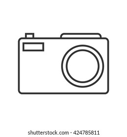 Camera icon or logo line art style. Vector Illustration.