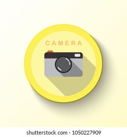 camera icon logo on yellow tone