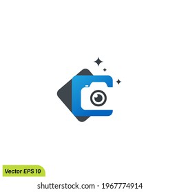camera icon logo simple design element