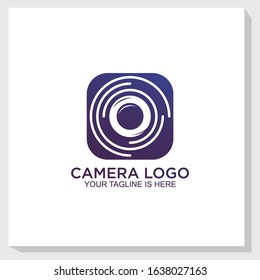 camera icon logo template design vector, technology logo template design inspiration