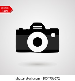 Camera Icon Logo in trendy flat style isolated on white background.