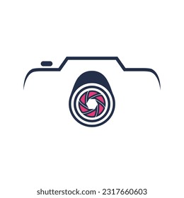 Camera icon, logo, vector illustration.