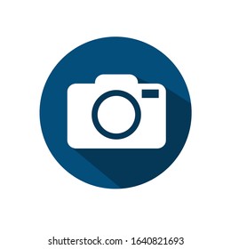 Camera icon  a long shadow. . Vector EPS 10 illustration.