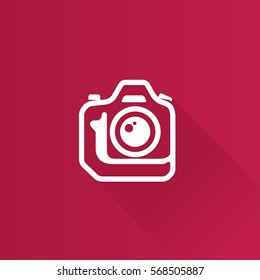 Camera icon in Metro user interface color style. Photography digital SLR