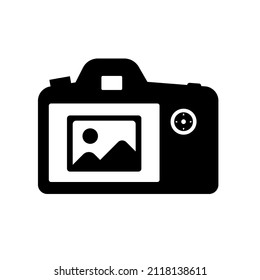 Camera icon. Modern simple snapshot photography sign. Trendy design symbol for website, web button, mobile app. Logo illustration. Vector image.