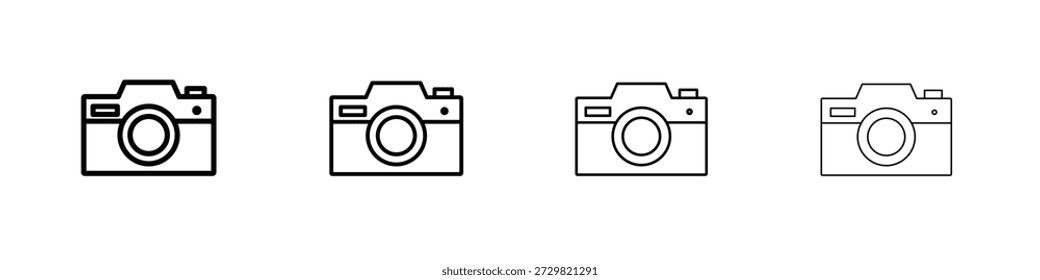 Camera icon in modern stroke line style. Vector 10 eps