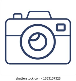 icono de la cámara, icono de la línea navideña y Año Nuevo de estilo moderno, símbolos de vacaciones de invierno aislados