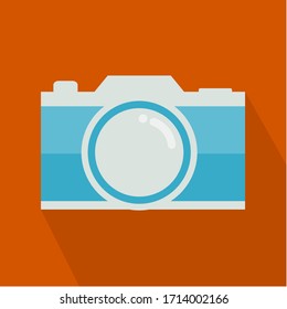 Camera icon in modern style on a brown background, suitable for logo design, websites and applications on smartphones and computers.