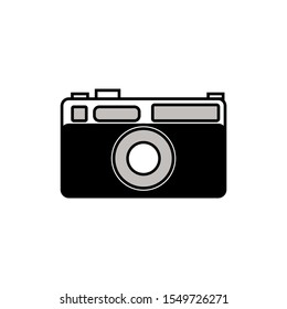 Camera icon. Monochrome simplified vector illustration isolated on white background.