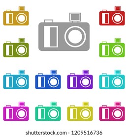 Camera icon in multi color. Simple glyph vector of summer set for UI and UX, website or mobile application
