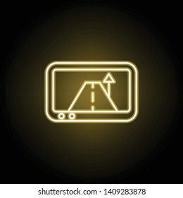 camera icon in neon style. Element of travel illustration. Signs and symbols can be used for web, logo, mobile app, UI, UX