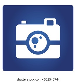 camera icon on blue backgroud