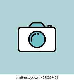 camera icon on blue background