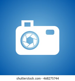 Camera Icon on blue color.