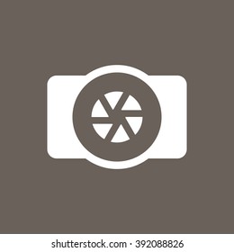 Camera Icon on Dark Gray Color. Eps-10.