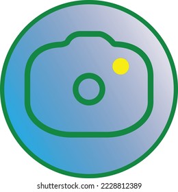 Camera icon on gradient background vector illustration