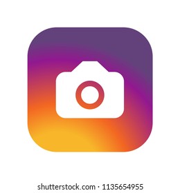 Camera icon  on gradient color background vector icon. Simple element illustration. Camera  on gradient color background symbol design. Can be used for web and mobile.