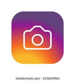 Camera icon  on gradient color background vector icon. Simple element illustration. Camera  on gradient color background symbol design. Can be used for web and mobile.