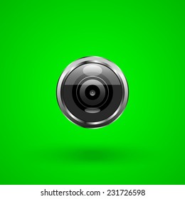 camera icon on a green background