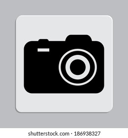 camera icon on a grey flat button