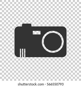 Camera icon on isolated background. Flat vector illustration.