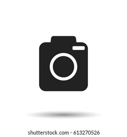 Camera icon on isolated background. Flat vector illustration.