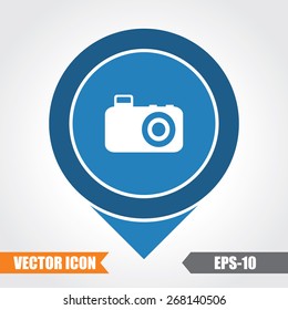 Camera  Icon On Map Pointer. Eps.-10.