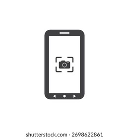Camera icon on mobile screen illustration template