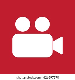 Camera icon on red background