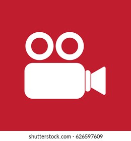 Camera icon on red background