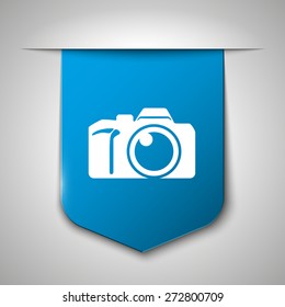 Camera Icon on sticker Internet Button Original Illustration
