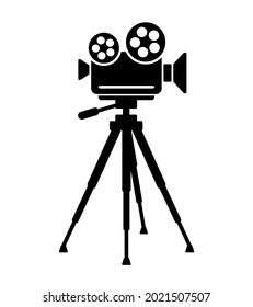 camera icon on a tripod on a white background