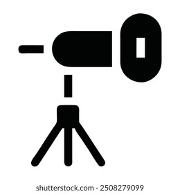 camera icon on a tripod on a white background.