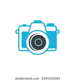 Camera icon on white background. Vector illustration in trendy flat style