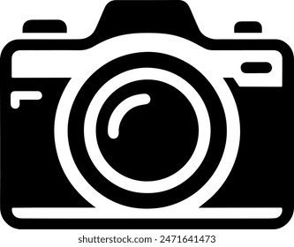 Camera icon on white background.