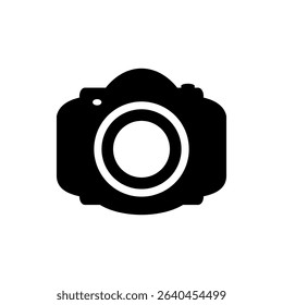 Camera icon on white background. Vector illustration.
