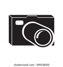 Camera icon on white background. Vector illustration.