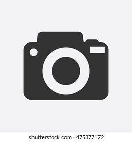Camera icon on white background. Flat vector illustration.