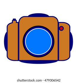 Camera icon on white background. Vector illustration.