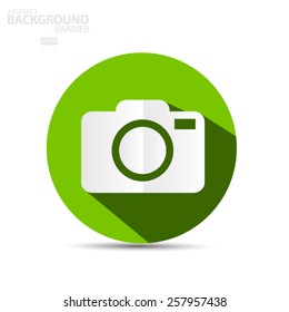  camera icon origami. Vector EPS 10 illustration.