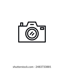 Camera icon outline collection in black
